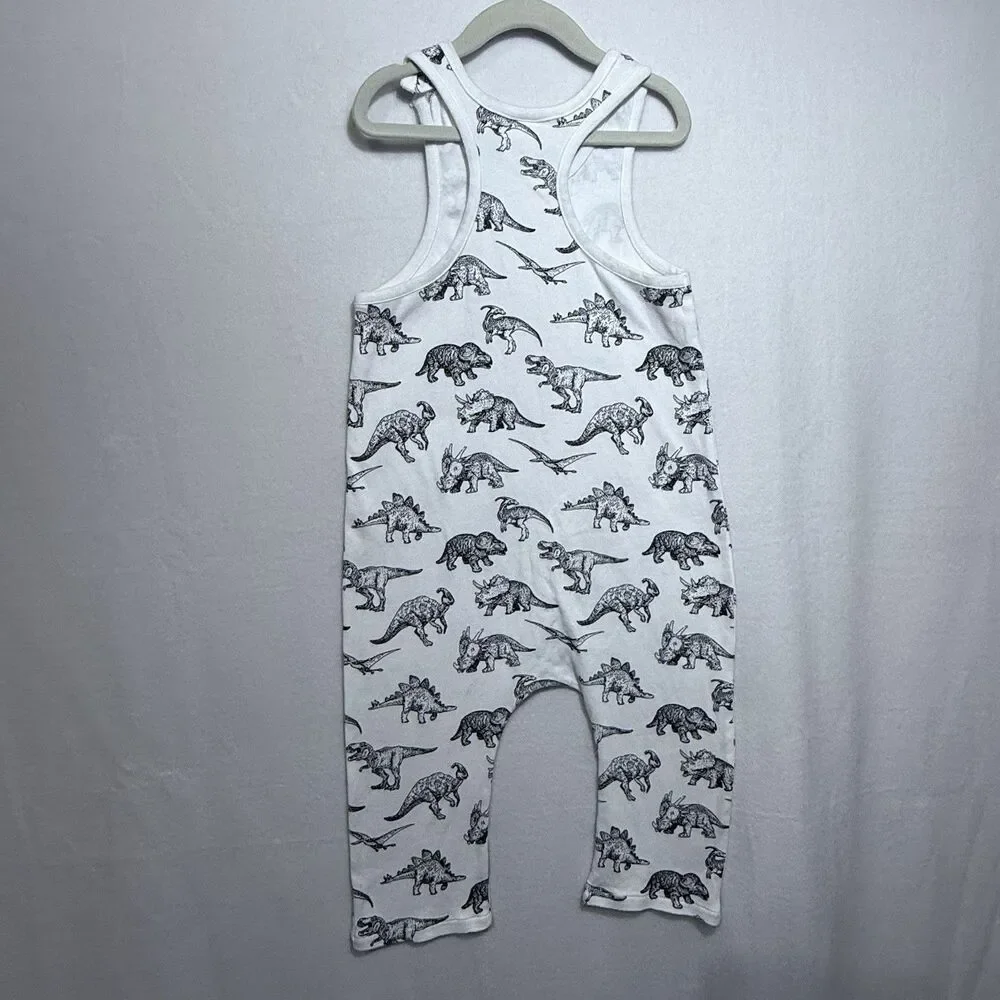 The Spunky Stork Racerback Dinosaur Print Jumper Romper Boys Size 2T/3T Cotton